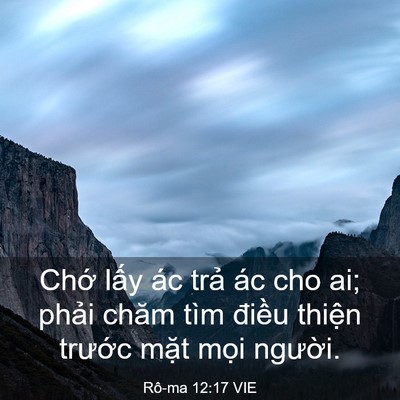 Picture 03 - Rô-ma 12:17 VIE - Chớ lấy ác trả ác cho ai; phải chăm - Bible Verse Picture