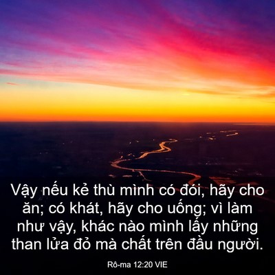Picture 03 - Rô-ma 12:20 VIE - Vậy nếu kẻ thù mình có đói, hãy cho - Bible Verse Picture