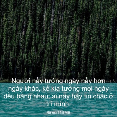 Picture 03 - Rô-ma 14:5 VIE - Người nầy tưởng ngày nầy hơn ngày - Bible Verse Picture