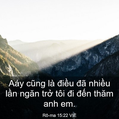 Picture 03 - Rô-ma 15:22 VIE - Aáy cũng là điều đã nhiều lần ngăn - Bible Verse Picture