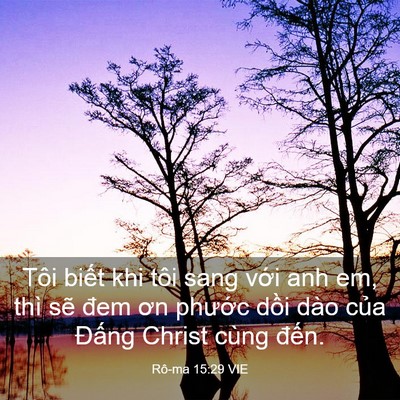 Picture 03 - Rô-ma 15:29 VIE - Tôi biết khi tôi sang với anh em, thì sẽ - Bible Verse Picture