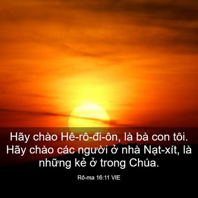 Picture 03 - Rô-ma 16:11 VIE - Hãy chào Hê-rô-đi-ôn, là bà con tôi. - Bible Verse Picture