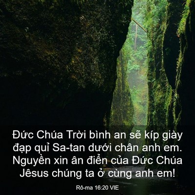 Picture 03 - Rô-ma 16:20 VIE - Đức Chúa Trời bình an sẽ kíp giày - Bible Verse Picture