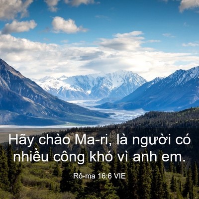 Picture 03 - Rô-ma 16:6 VIE - Hãy chào Ma-ri, là người có nhiều công - Bible Verse Picture