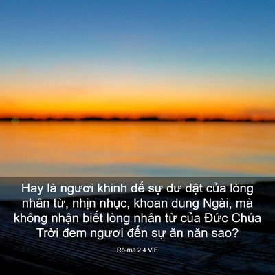 Picture 03 - Rô-ma 2:4 VIE - Hay là ngươi khinh dể sự dư dật của - Bible Verse Picture