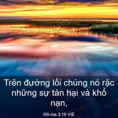 Picture 03 - Rô-ma 3:16 VIE - Trên đường lối chúng nó rặc những - Bible Verse Picture