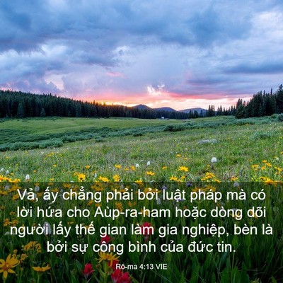 Picture 03 - Rô-ma 4:13 VIE - Vả, ấy chẳng phải bởi luật pháp mà - Bible Verse Picture