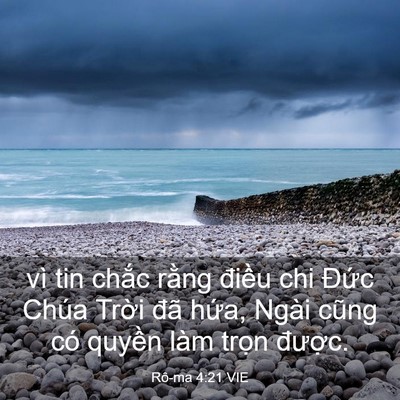 Picture 03 - Rô-ma 4:21 VIE - vì tin chắc rằng điều chi Đức Chúa - Bible Verse Picture