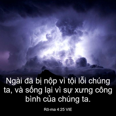 Picture 03 - Rô-ma 4:25 VIE - Ngài đã bị nộp vì tội lỗi chúng ta, - Bible Verse Picture