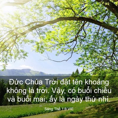 Picture 03 - Sáng Thế 1:8 VIE - Đức Chúa Trời đặt tên khoảng không - Bible Verse Picture