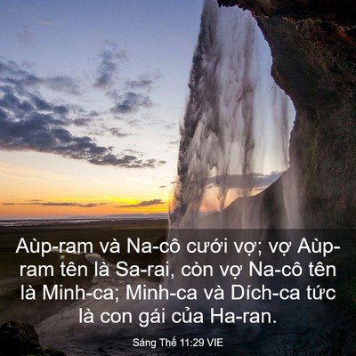 Picture 03 - Sáng Thế 11:29 VIE - Aùp-ram và Na-cô cưới vợ; vợ Aùp-ram - Bible Verse Picture