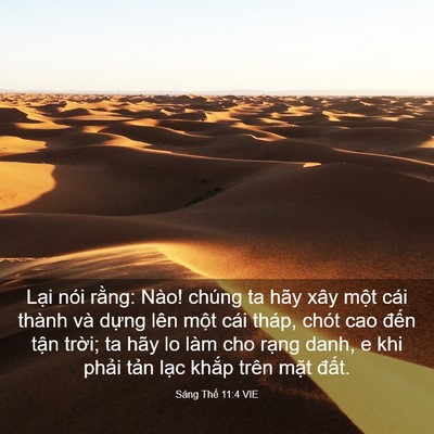 Picture 03 - Sáng Thế 11:4 VIE - Lại nói rằng: Nào! chúng ta hãy xây - Bible Verse Picture