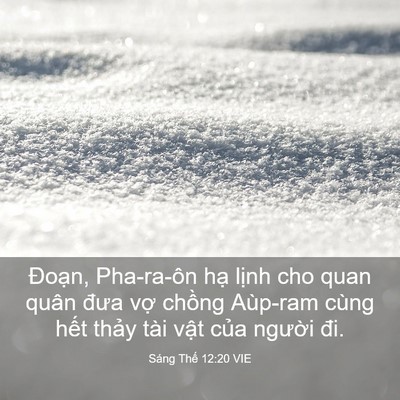 Picture 03 - Sáng Thế 12:20 VIE - Đoạn, Pha-ra-ôn hạ lịnh cho quan quân - Bible Verse Picture