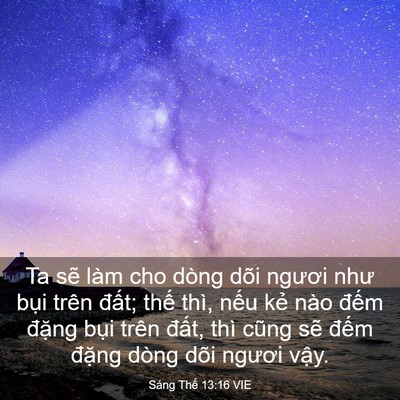 Picture 03 - Sáng Thế 13:16 VIE - Ta sẽ làm cho dòng dõi ngươi như bụi - Bible Verse Picture