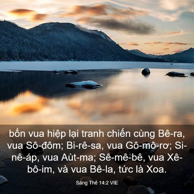 Picture 03 - Sáng Thế 14:2 VIE - bốn vua hiệp lại tranh chiến cùng - Bible Verse Picture