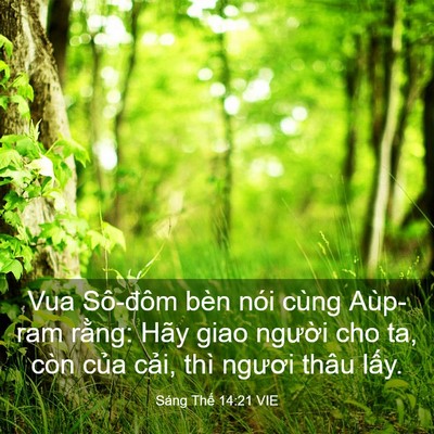 Picture 03 - Sáng Thế 14:21 VIE - Vua Sô-đôm bèn nói cùng Aùp-ram rằng: - Bible Verse Picture