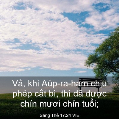 Picture 03 - Sáng Thế 17:24 VIE - Vả, khi Aùp-ra-ham chịu phép cắt bì, - Bible Verse Picture