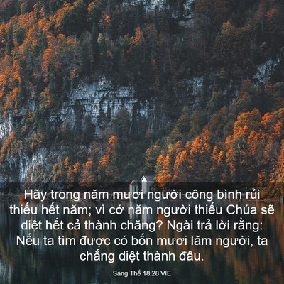 Picture 03 - Sáng Thế 18:28 VIE - Hãy trong năm mươi người công bình rủi - Bible Verse Picture
