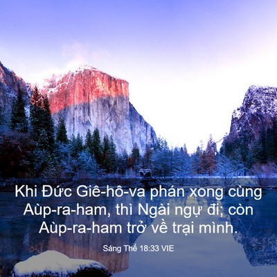 Picture 03 - Sáng Thế 18:33 VIE - Khi Đức Giê-hô-va phán xong cùng - Bible Verse Picture