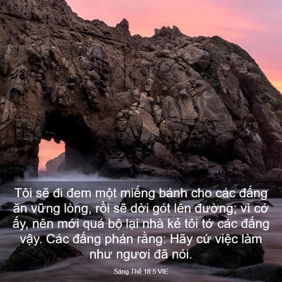 Picture 03 - Sáng Thế 18:5 VIE - Tôi sẽ đi đem một miếng bánh cho các - Bible Verse Picture