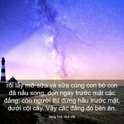 Picture 03 - Sáng Thế 18:8 VIE - rồi lấy mỡ-sữa và sữa cùng con bò - Bible Verse Picture