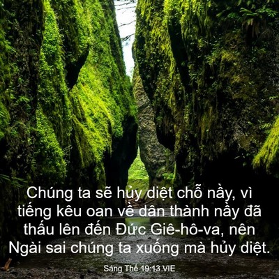 Picture 03 - Sáng Thế 19:13 VIE - Chúng ta sẽ hủy diệt chỗ nầy, vì - Bible Verse Picture