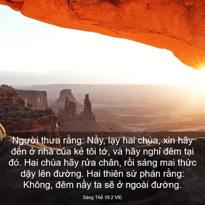 Picture 03 - Sáng Thế 19:2 VIE - Người thưa rằng: Nầy, lạy hai chúa, - Bible Verse Picture