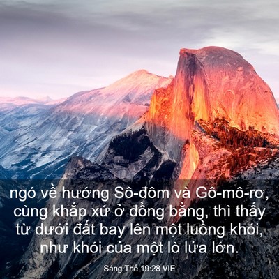 Picture 03 - Sáng Thế 19:28 VIE - ngó về hướng Sô-đôm và Gô-mô-rơ, - Bible Verse Picture