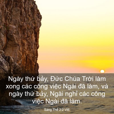Picture 03 - Sáng Thế 2:2 VIE - Ngày thứ bảy, Đức Chúa Trời làm xong - Bible Verse Picture