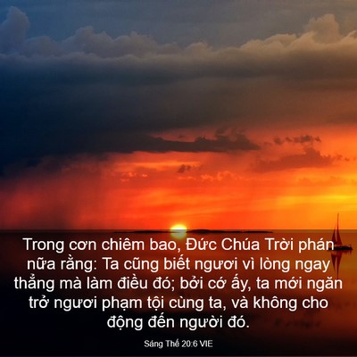 Picture 03 - Sáng Thế 20:6 VIE - Trong cơn chiêm bao, Đức Chúa Trời phán - Bible Verse Picture