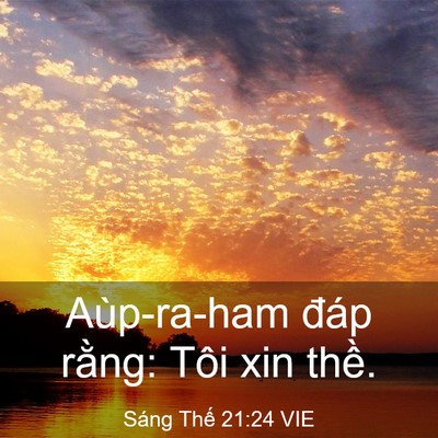 Picture 03 - Sáng Thế 21:24 VIE - Aùp-ra-ham đáp rằng: Tôi xin - Bible Verse Picture