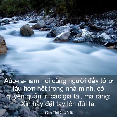 Picture 03 - Sáng Thế 24:2 VIE - Aùp-ra-ham nói cùng người đầy tớ ở - Bible Verse Picture