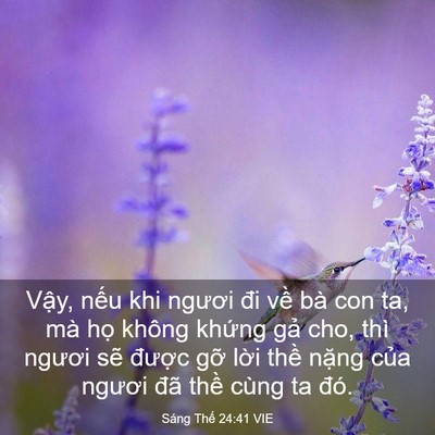 Picture 03 - Sáng Thế 24:41 VIE - Vậy, nếu khi ngươi đi về bà con ta, mà - Bible Verse Picture
