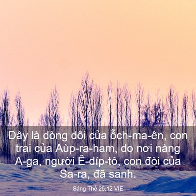 Picture 03 - Sáng Thế 25:12 VIE - Đây là dòng dõi của ỗch-ma-ên, con trai - Bible Verse Picture