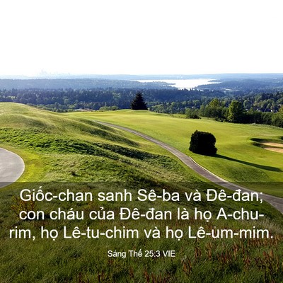 Picture 03 - Sáng Thế 25:3 VIE - Giốc-chan sanh Sê-ba và Đê-đan; con cháu - Bible Verse Picture