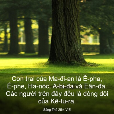 Picture 03 - Sáng Thế 25:4 VIE - Con trai của Ma-đi-an là Ê-pha, Ê-phe, - Bible Verse Picture