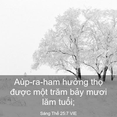 Picture 03 - Sáng Thế 25:7 VIE - Aùp-ra-ham hưởng thọ được một trăm - Bible Verse Picture