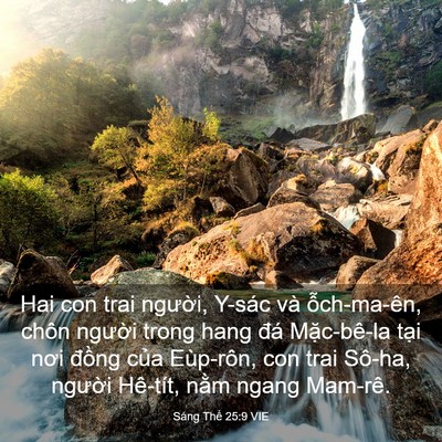 Picture 03 - Sáng Thế 25:9 VIE - Hai con trai người, Y-sác và ỗch-ma-ên, - Bible Verse Picture