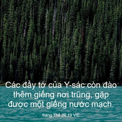 Picture 03 - Sáng Thế 26:19 VIE - Các đầy tớ của Y-sác còn đào thêm - Bible Verse Picture