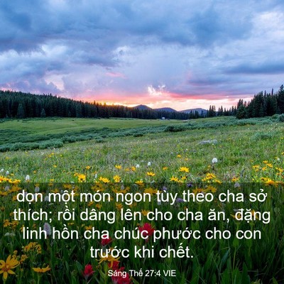 Picture 03 - Sáng Thế 27:4 VIE - dọn một món ngon tùy theo cha sở thích; - Bible Verse Picture