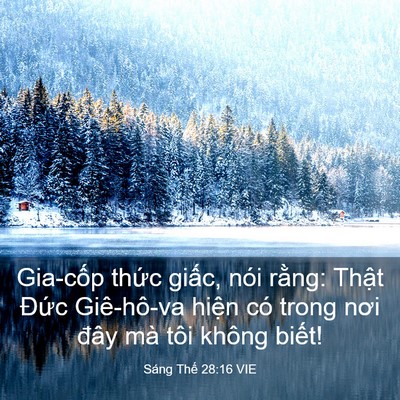 Picture 03 - Sáng Thế 28:16 VIE - Gia-cốp thức giấc, nói rằng: Thật - Bible Verse Picture