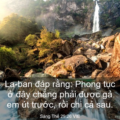 Picture 03 - Sáng Thế 29:26 VIE - La-ban đáp rằng: Phong tục ở đây - Bible Verse Picture