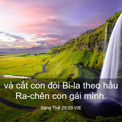 Picture 03 - Sáng Thế 29:29 VIE - và cắt con đòi Bi-la theo hầu Ra-chên con - Bible Verse Picture