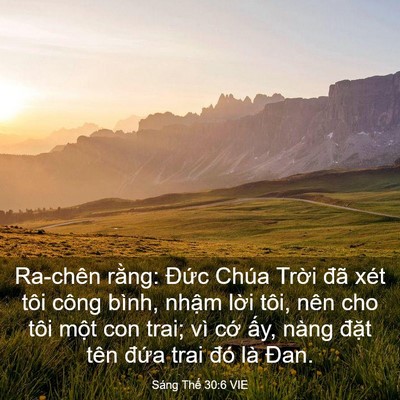 Picture 03 - Sáng Thế 30:6 VIE - Ra-chên rằng: Đức Chúa Trời đã xét - Bible Verse Picture