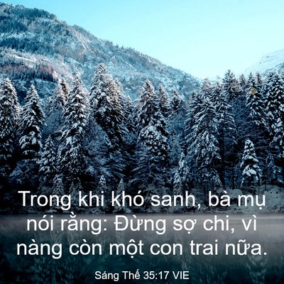 Picture 03 - Sáng Thế 35:17 VIE - Trong khi khó sanh, bà mụ nói rằng: - Bible Verse Picture