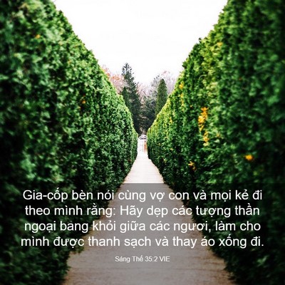 Picture 03 - Sáng Thế 35:2 VIE - Gia-cốp bèn nói cùng vợ con và mọi kẻ - Bible Verse Picture