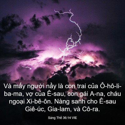 Picture 03 - Sáng Thế 36:14 VIE - Và mấy người nầy là con trai của - Bible Verse Picture