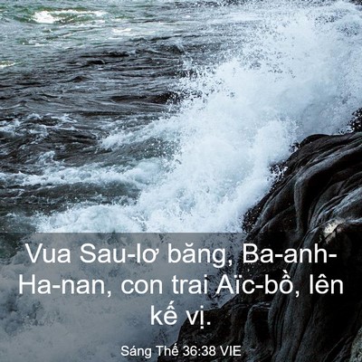Picture 03 - Sáng Thế 36:38 VIE - Vua Sau-lơ băng, Ba-anh-Ha-nan, con trai - Bible Verse Picture