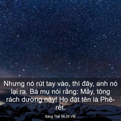 Picture 03 - Sáng Thế 38:29 VIE - Nhưng nó rút tay vào, thì đây, anh nó - Bible Verse Picture