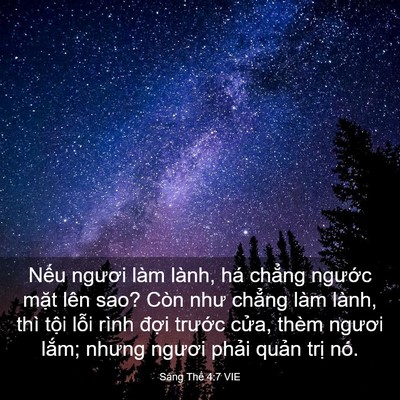 Picture 03 - Sáng Thế 4:7 VIE - Nếu ngươi làm lành, há chẳng ngước - Bible Verse Picture